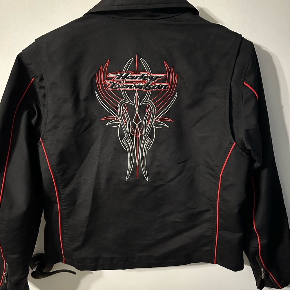 Harley-Davidson Black Bomber Jacket with Red Detailing